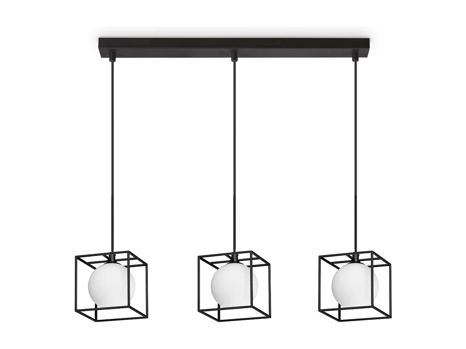 Ideal Lux LINGOTTO Lámpara de techo colgante con barra de luces de suspensión 3 negro mate