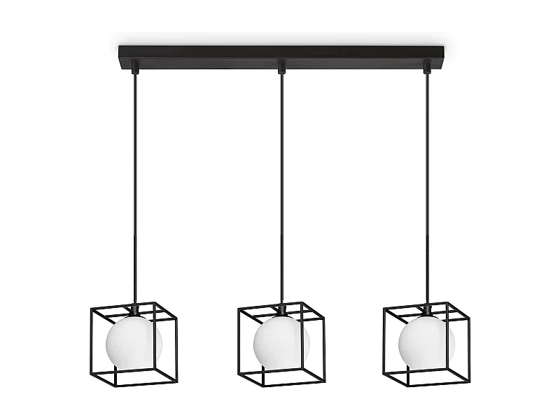 Ideal Lux LINGOTTO Lámpara de techo colgante con barra de luces de suspensión 3 negro mate
