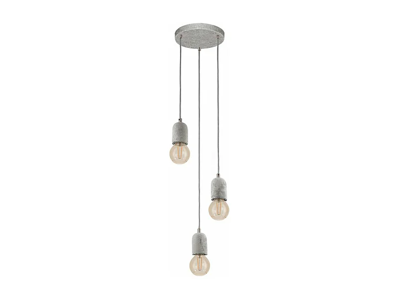 Lampadario Industrial Silvares 3 Luci Acciaio Grigio
