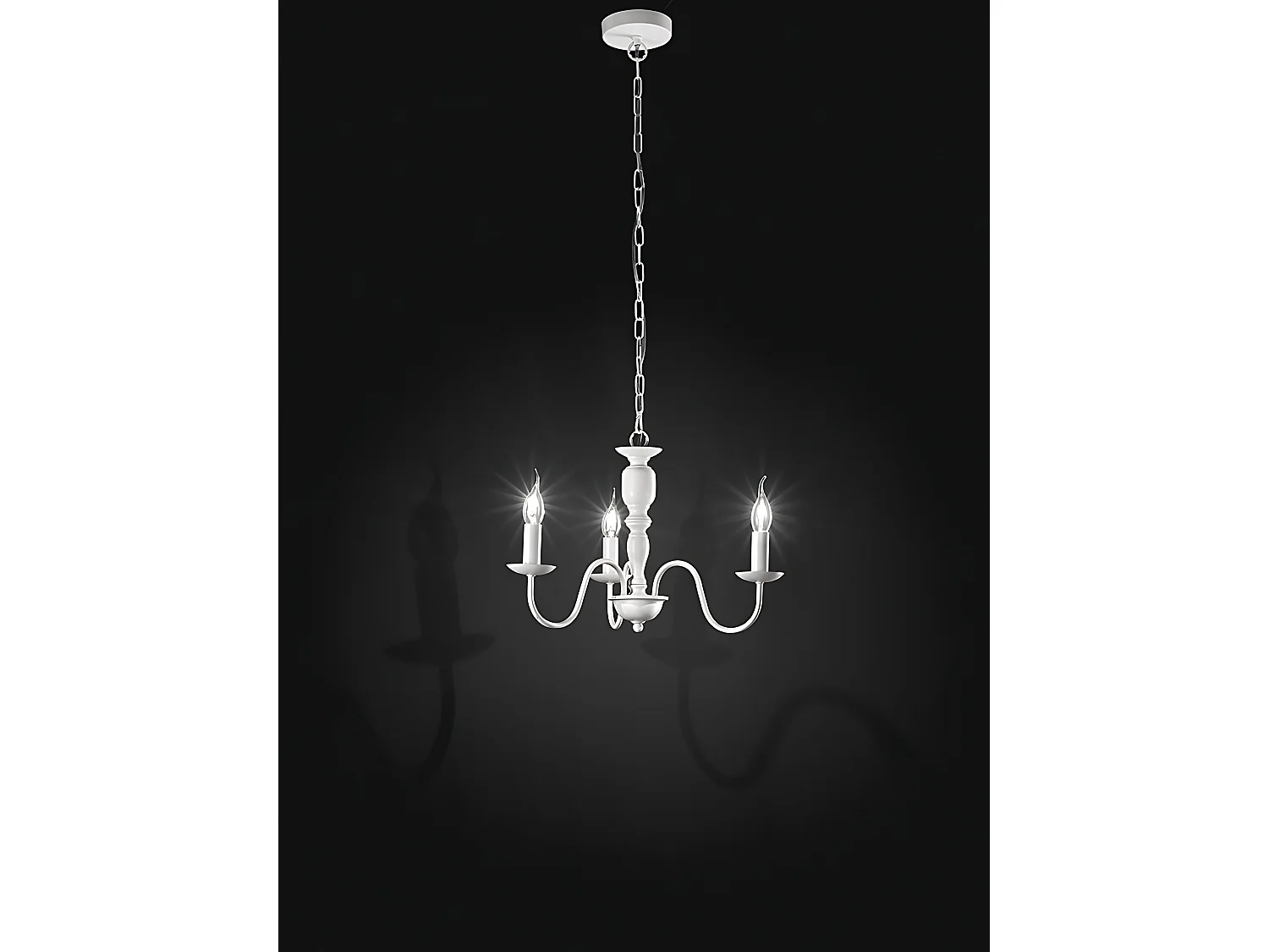 Candeeiro de Suspensão em Metal Pintado de Branco, Casquilho 3xE14 Max 40W, Design Moderno e Ajustável, Diâmetro 47 cm - Perenz, Elegante e Útil