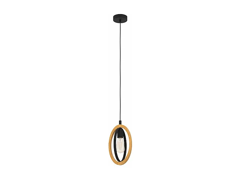 Lampadario Industrial Basildon 1 Luce Metallo Nero E Marrone