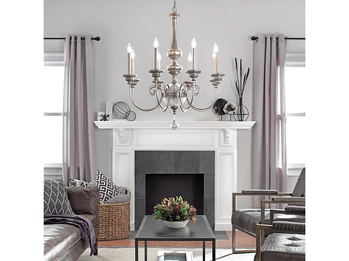 Elstead Rosalie - Lampadario a 8 Luci Finitura Oro, E14