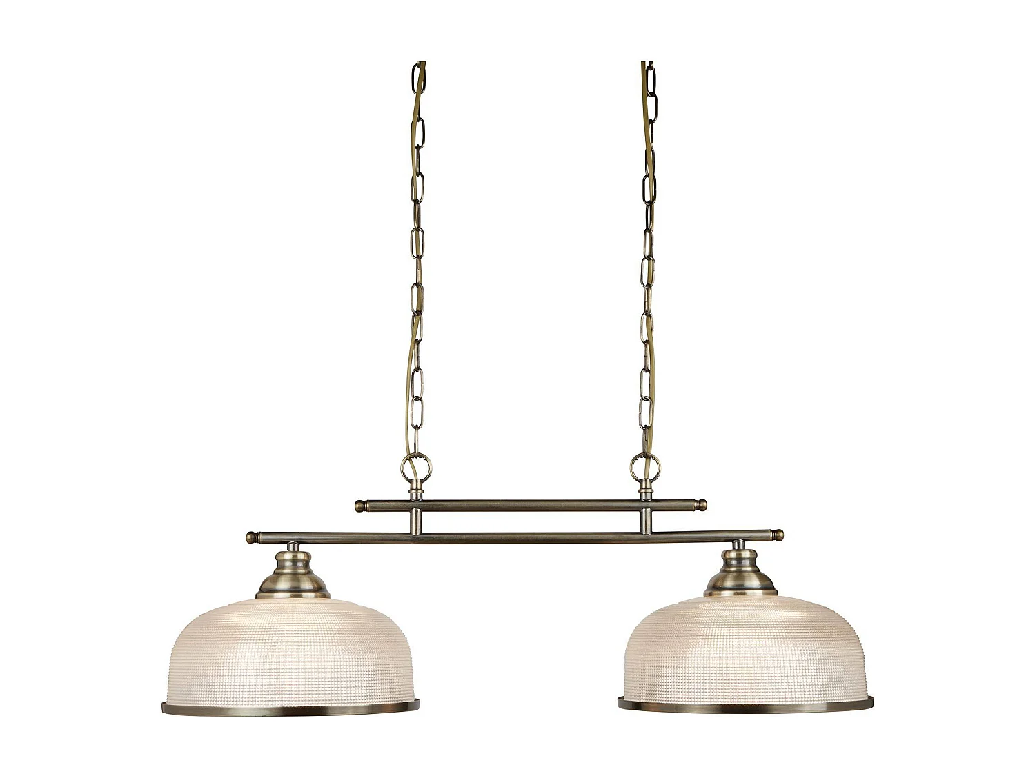 Searchlight Bistro 2 ljus takhngande stng vit, antik mssing med glasskrmar, E27