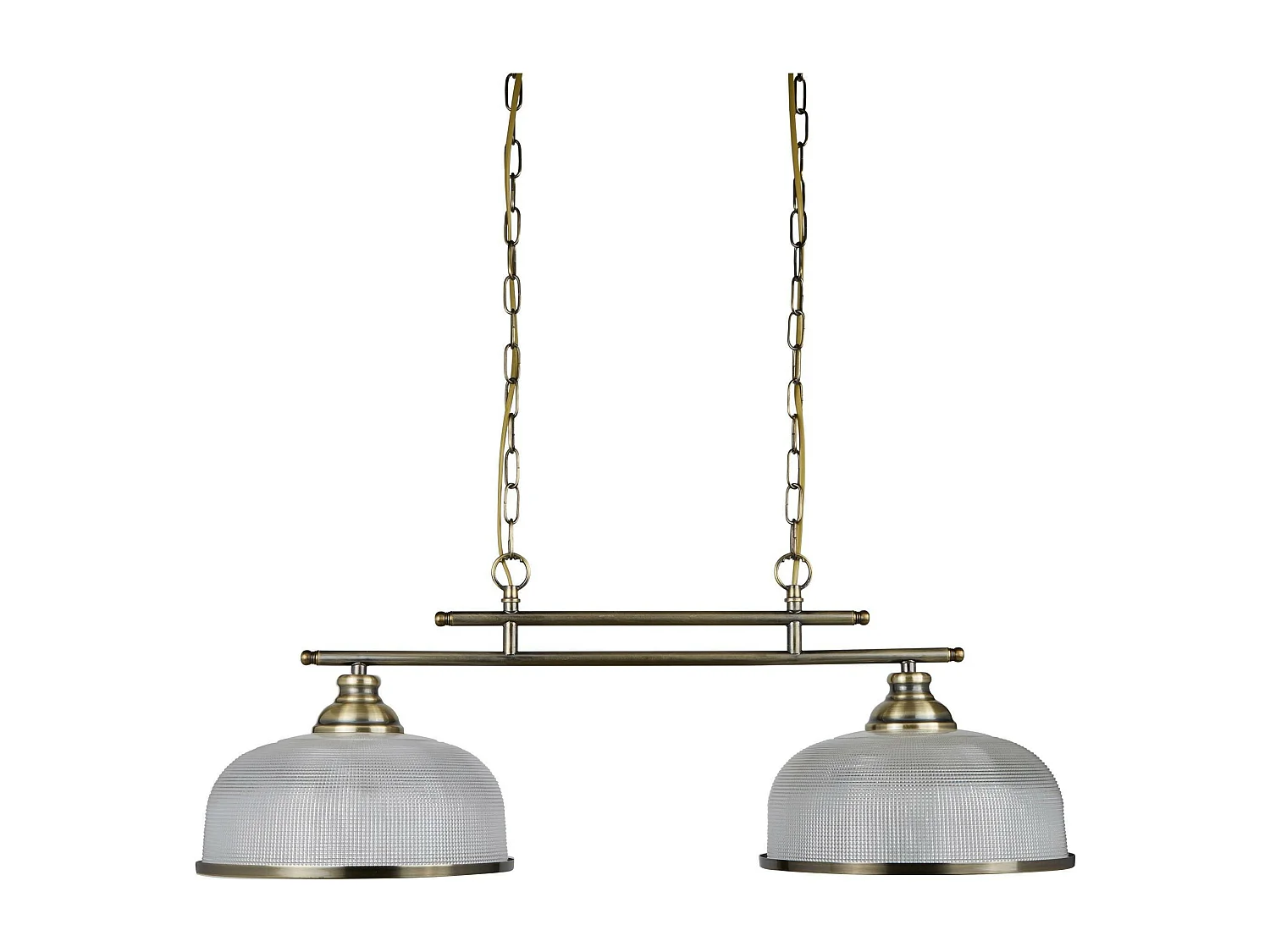 Searchlight Bistro 2 ljus takhngande stng vit, antik mssing med glasskrmar, E27