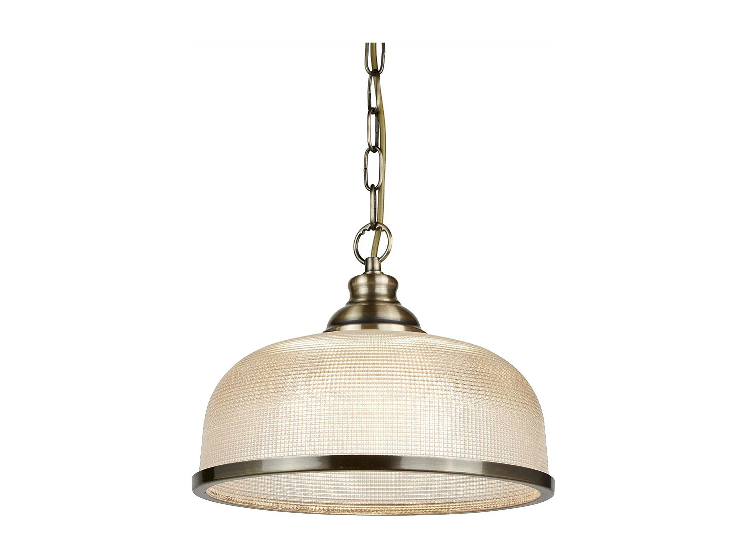 Searchlight Bistro - Sospensione a soffitto a cupola a 1 luce Bianco, Ottone antico, Vetro, E27