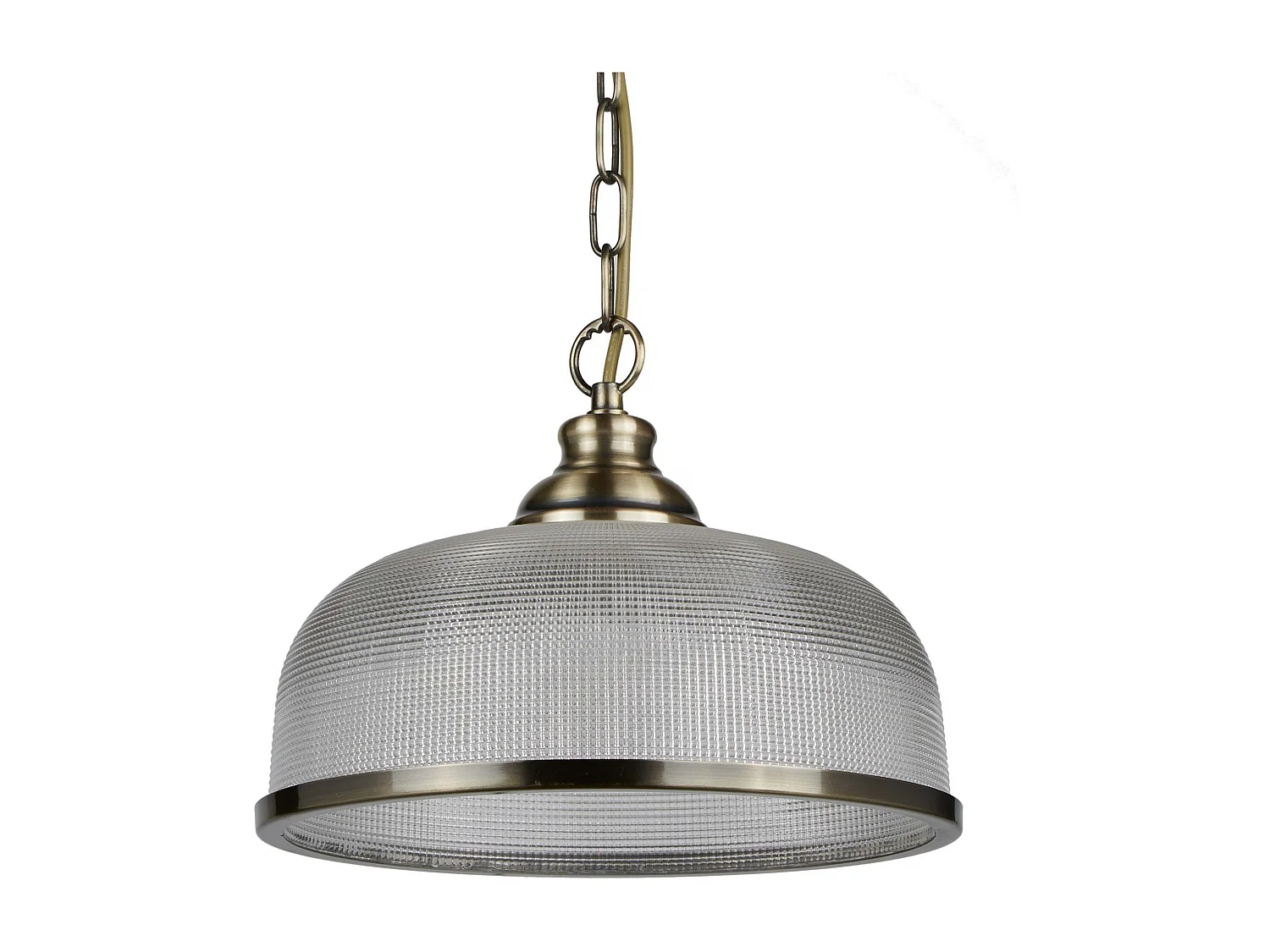 Searchlight Bistro - Sospensione a soffitto a cupola a 1 luce Bianco, Ottone antico, Vetro, E27