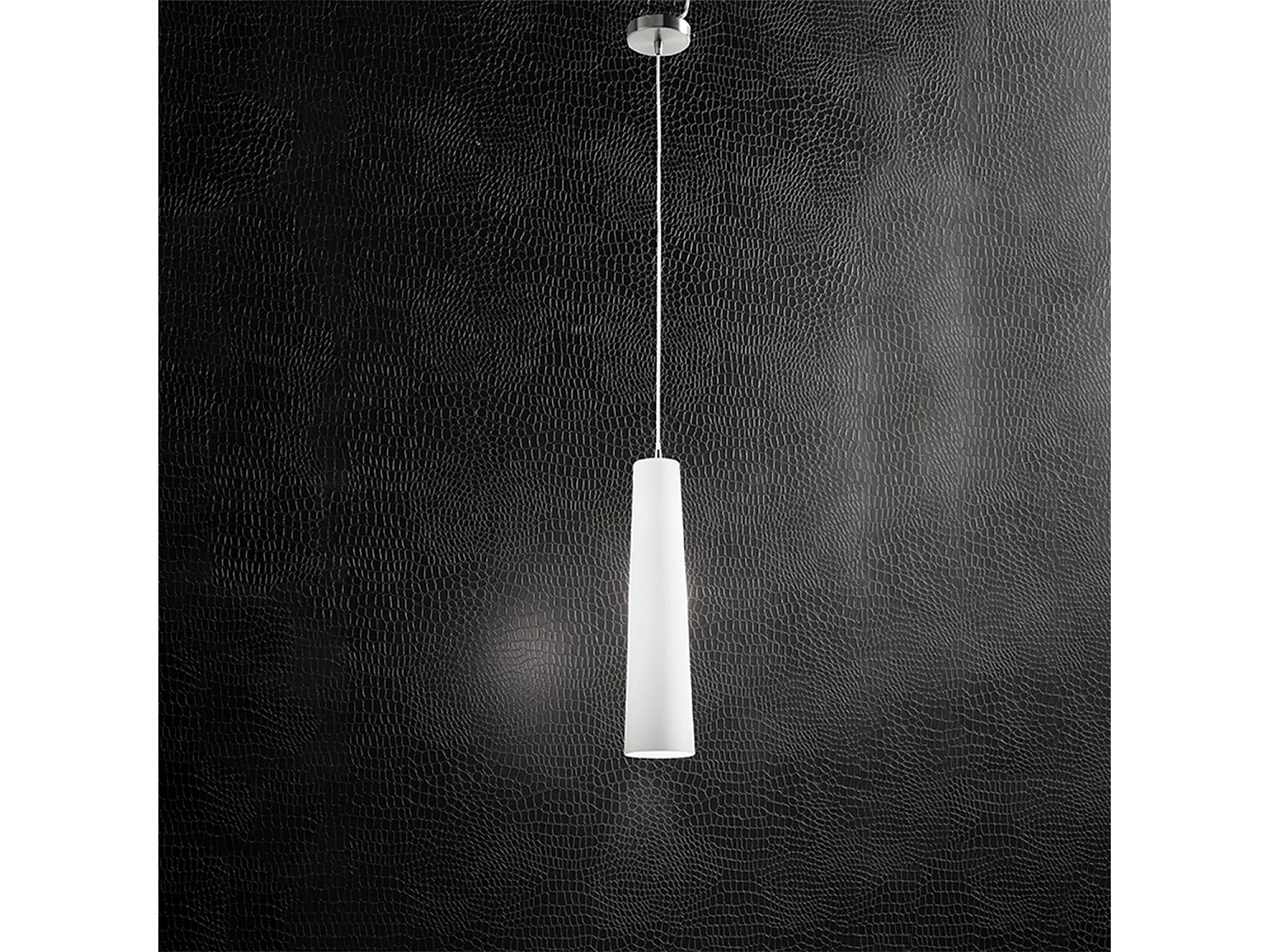 Sospensione Contemporanea Canna Vetro Bianco 1 Luce E27 60W