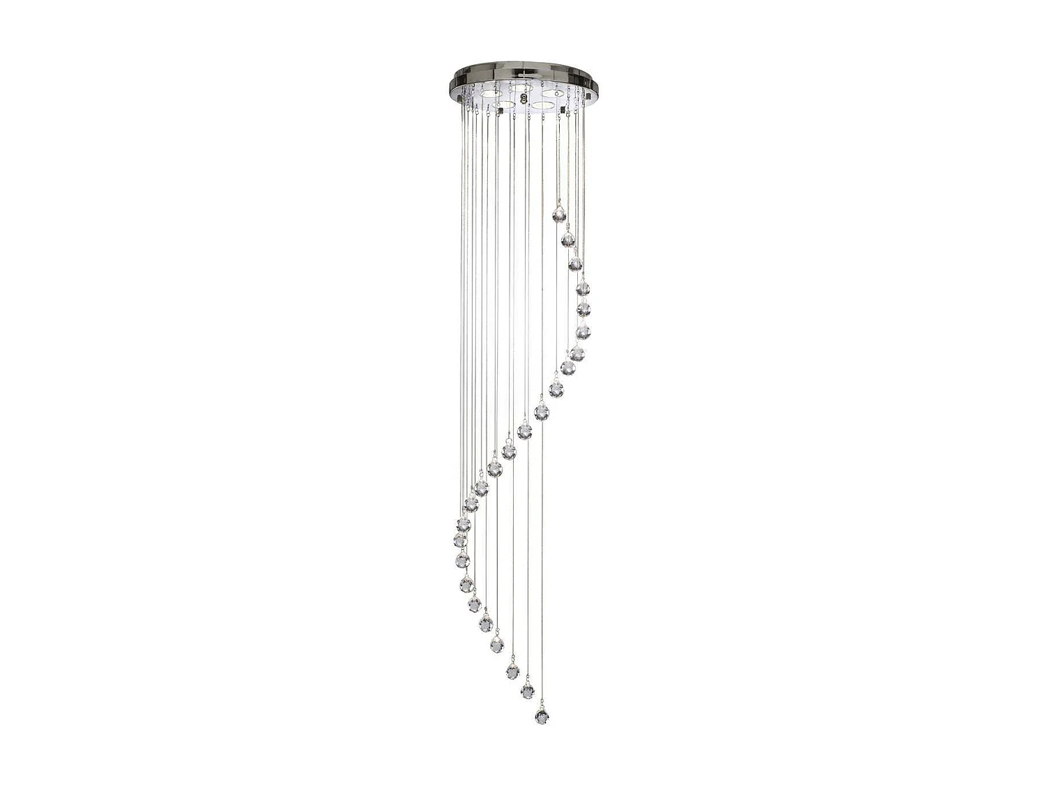 Searchlight Hallway Suspension à 5 ampoules en spirale, chrome avec cristaux, GU10
