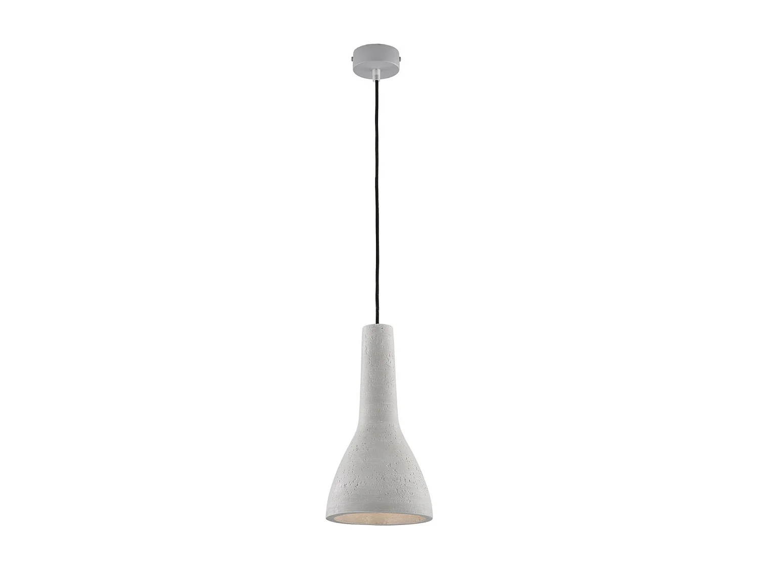 Candeeiro suspensão Portland em ferro cinzento com difusor em betão d. 17 e cabo elétrico ajustável 1 luz 100 Ø17 BL305-S1-PC