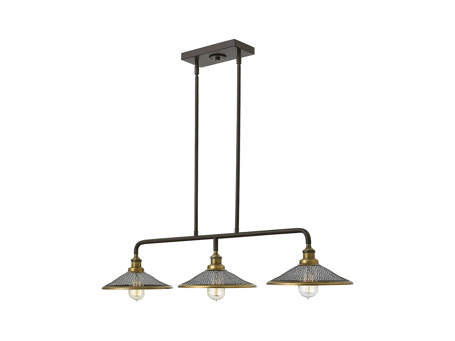 Elstead Rigby Luminaire suspendu à 3 ampoules au plafond pour îlot, bronze, E27