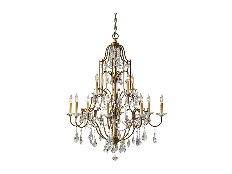 Elstead Valentina 12 ljus ljuskrona i flera nivåer, oxiderad brons