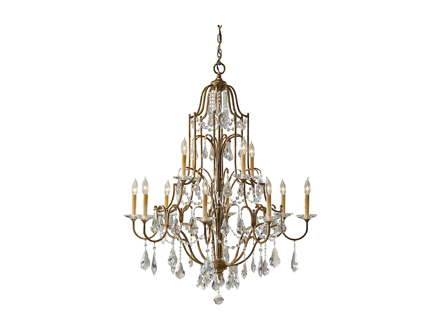 Elstead Valentina - 12 Leichter mehrstufiger Kronleuchter aus oxidierter Bronze