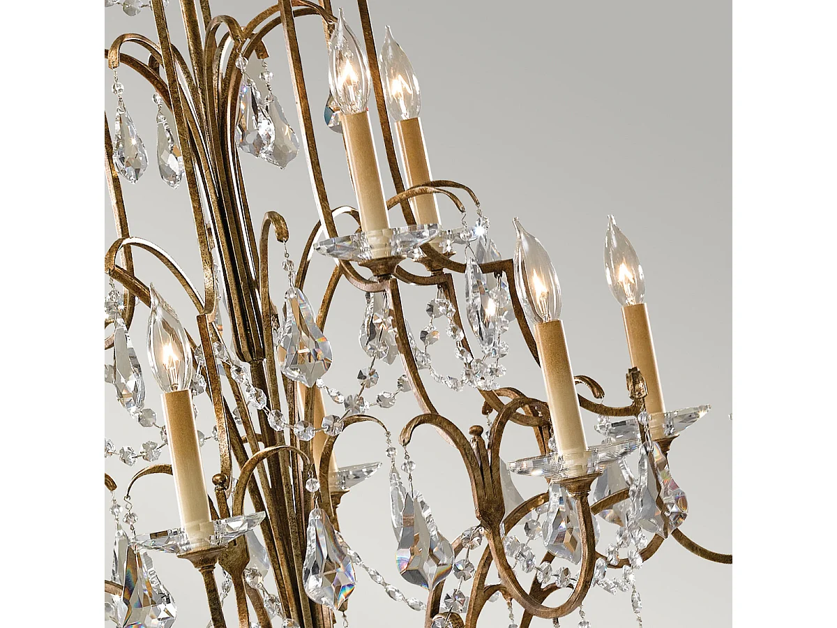 Elstead Valentina - 12 Leichter mehrstufiger Kronleuchter aus oxidierter Bronze