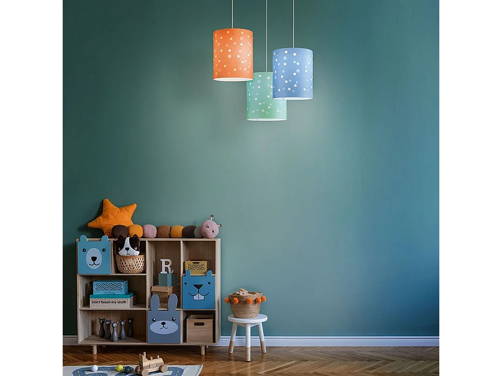 Sospensione Moderna Pois Polilux ® Blu Pastello 1 Luce E27 D27Cm