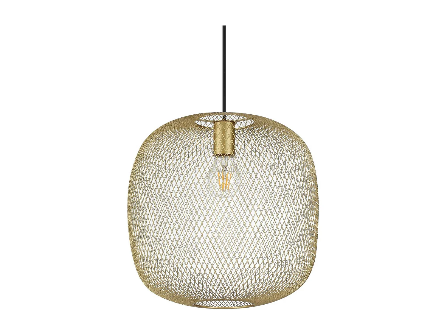 Ideal Lux NET Lámpara de techo colgante con estructura de alambre, 34 cm, dorado