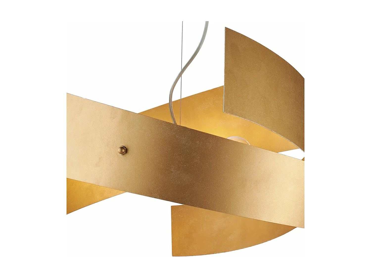 Elisa - Lámpara colgante blanca con corte láser, decoración oro antiguo y cable de acero, 3 luces Ø57