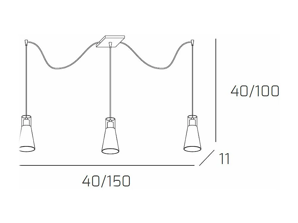 Cone Sospensione 3 Luci Spostabili