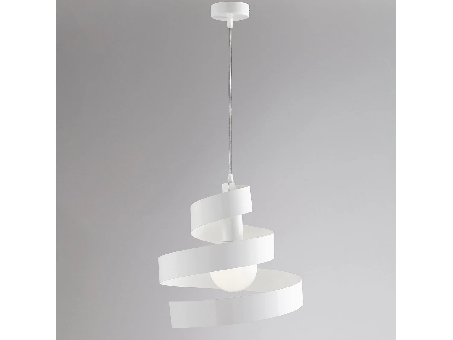 Sospensione Moderna Helix 1 Luce In Ferro Laccato Bianco