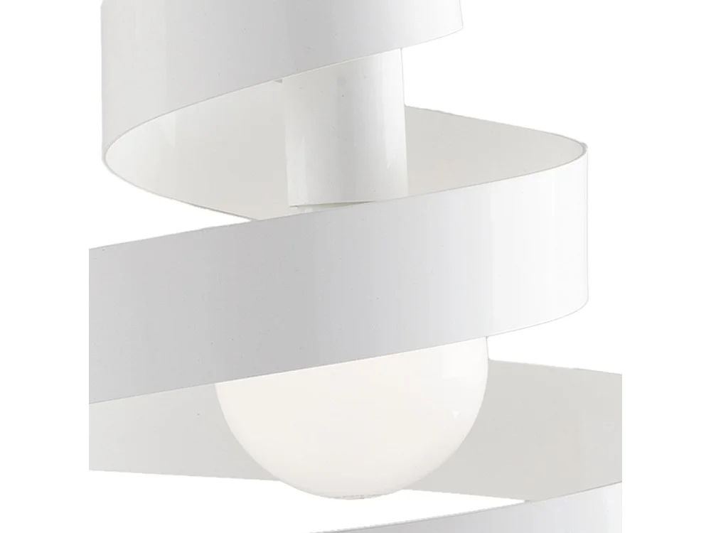 Sospensione Moderna Helix 1 Luce In Ferro Laccato Bianco