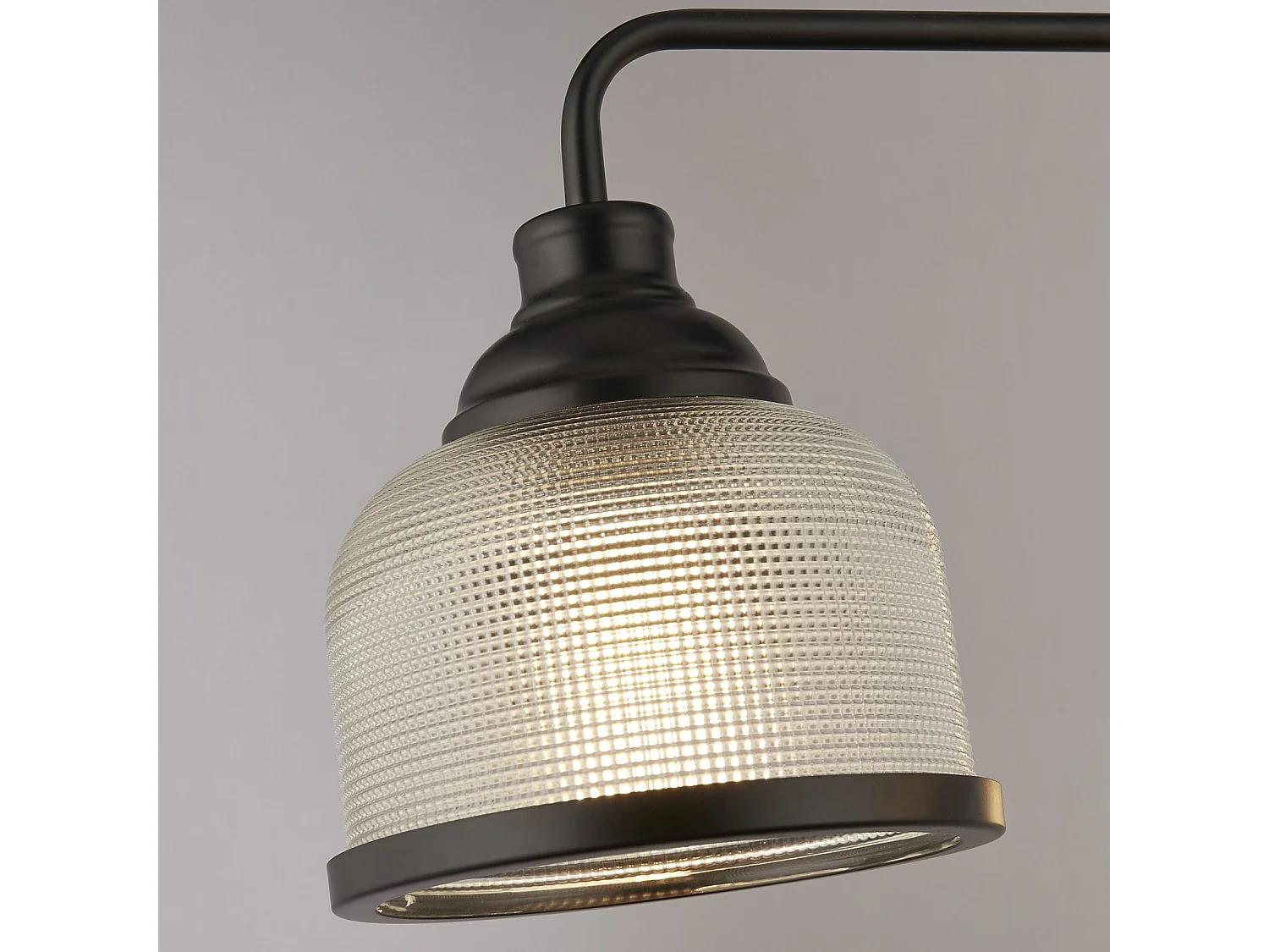 Lampadario Contemporaneo Highworth Acciaio Nero Vetro Trasparente 3 Luci E27