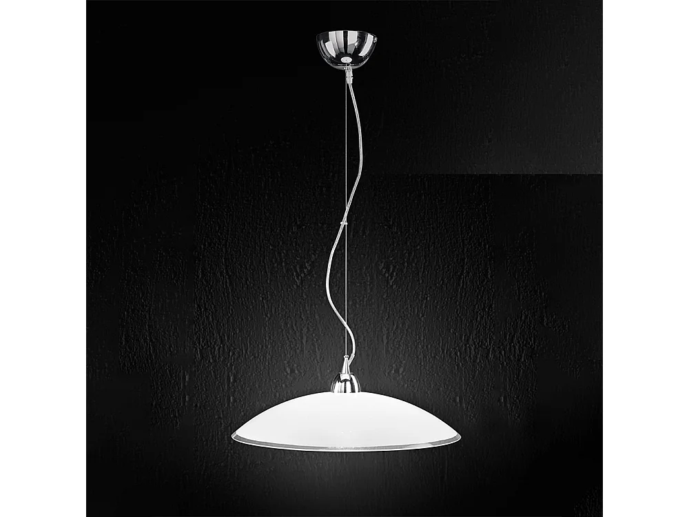 Sospensione Contemporanea Skirt Metallo Vetro Bianco 1 Luce E27 Ip20 D45