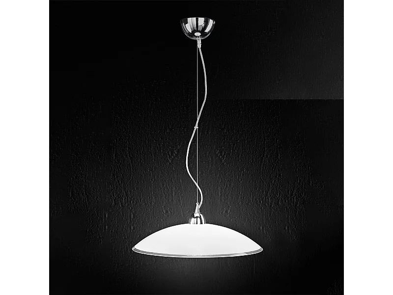 Sospensione Contemporanea Skirt Metallo Vetro Bianco 1 Luce E27 Ip20 D45