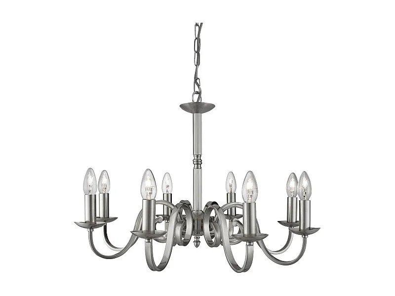 Searchlicht Richmond - 8 Leichter Kronleuchter Satin Silber Finish, E14