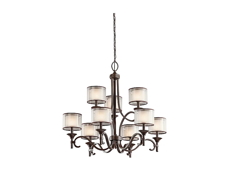 Elstead Lacey 9 ljus multiarm ljuskrona bronsfinish, E14