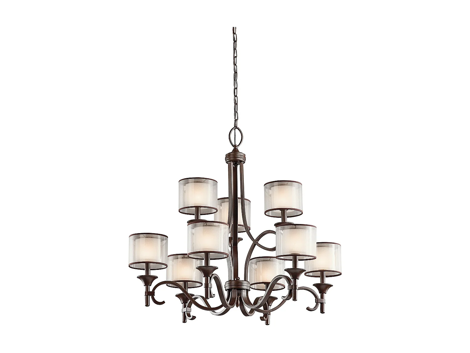 Elstead Lacey - 9 Leichter mehrarmiger Kronleuchter in Bronze, E14