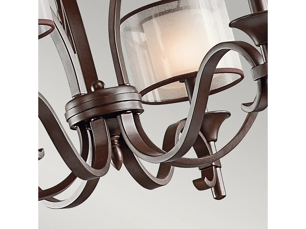 Elstead Lacey - 9 Leichter mehrarmiger Kronleuchter in Bronze, E14