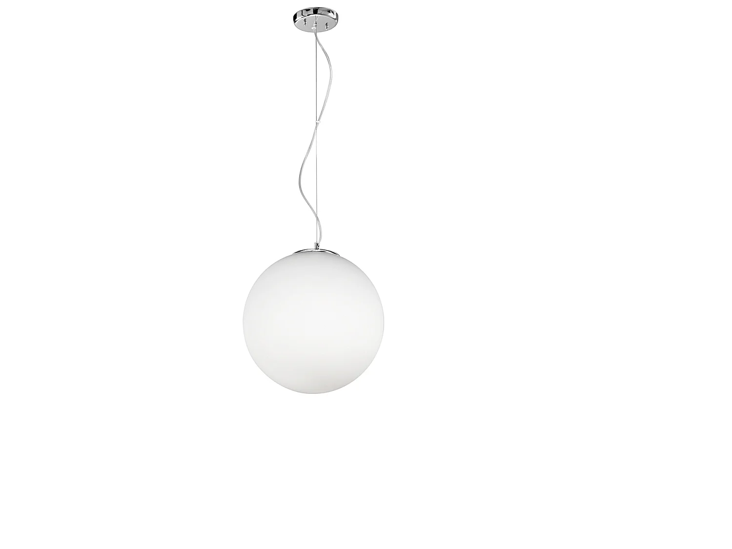 Hvid glaspendellampe, 2xE27 fatning, maksimal effekt 60W, diameter 40 cm, justerbar højde, moderne og elegant design - Perenz