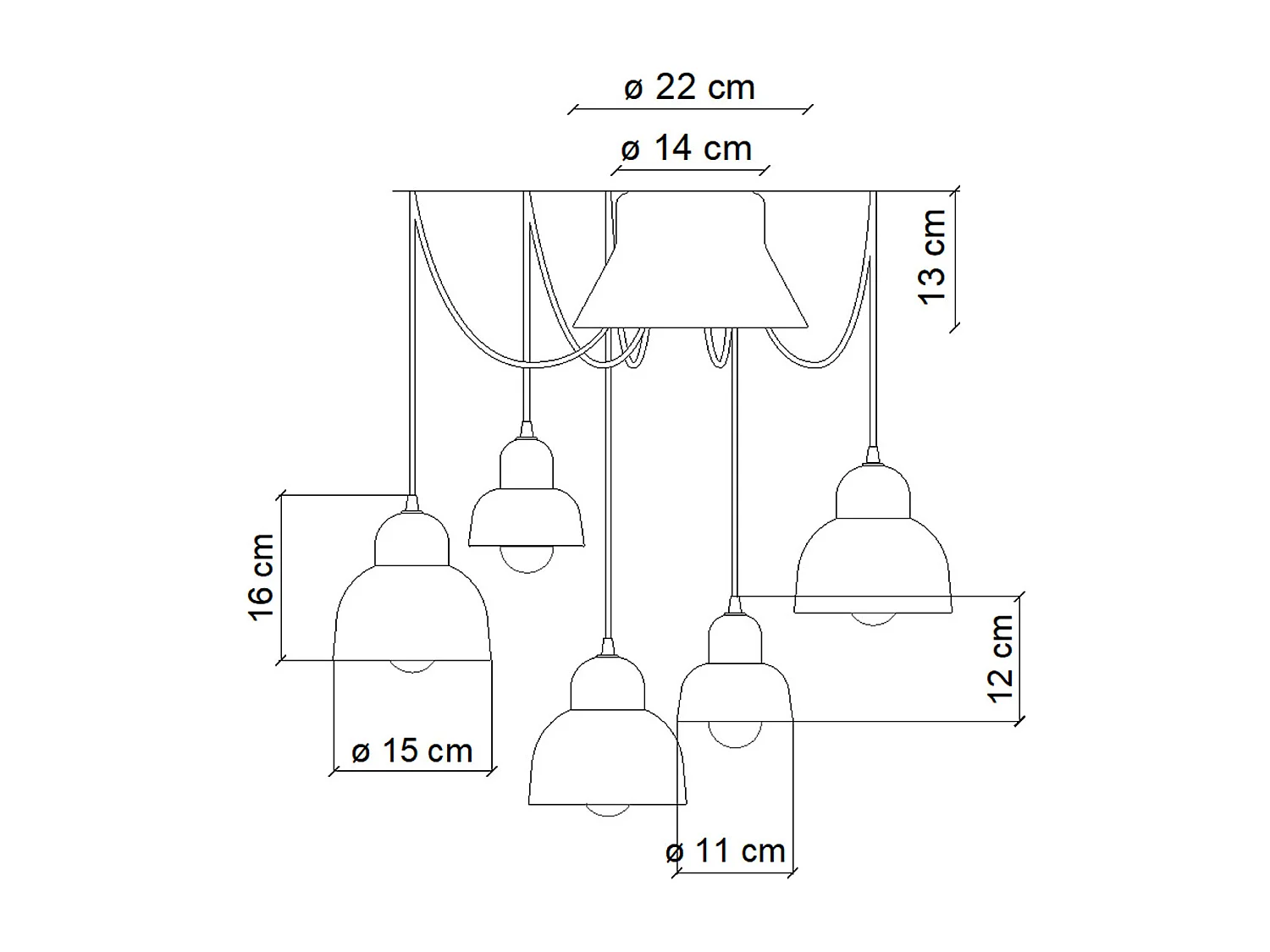 Lampadario Mix Vintage Decò Berimbau Ceramica 3 Luci E27