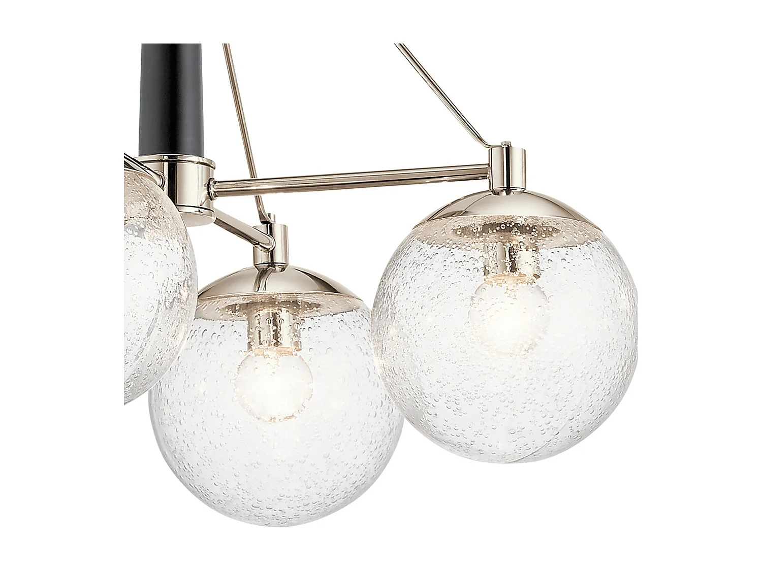 Lampadario Contemporaneo Marilyn Acciaio Nichel Lucido Vetro 4 Luci E27