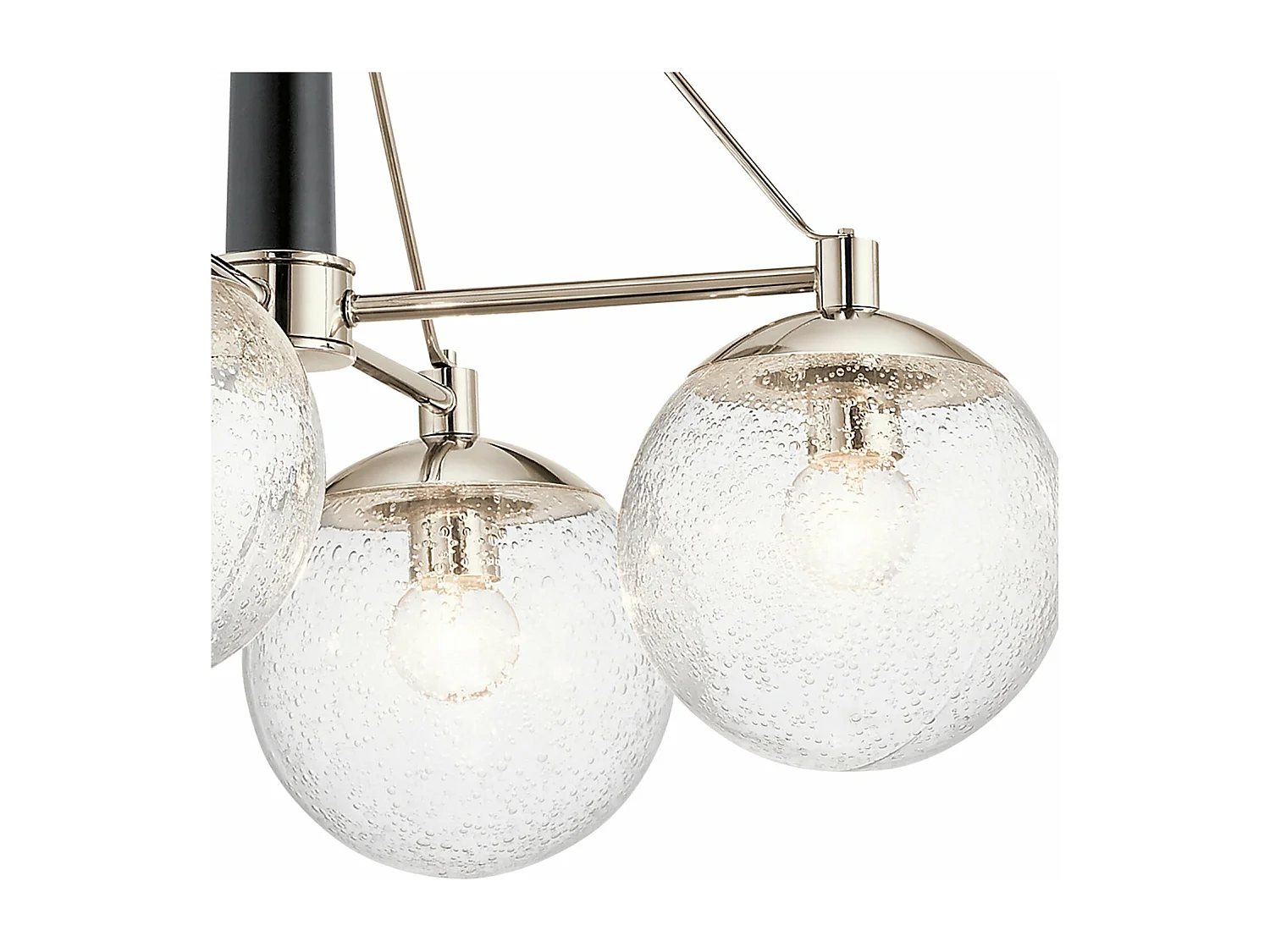 Lampadario Contemporaneo Marilyn Acciaio Nichel Lucido Vetro 4 Luci E27