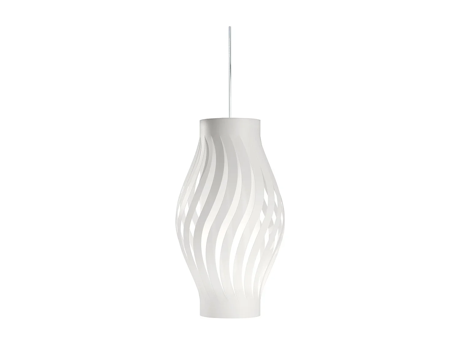 Sospensione Moderna Helios Polilux ® Bianco Materie Plastiche 1 Luce E27 H40Cm