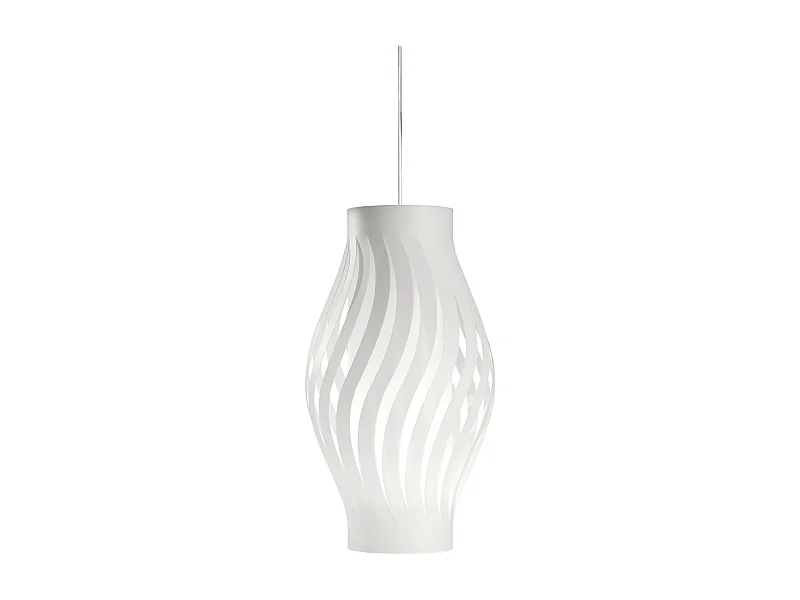 Sospensione Moderna Helios Polilux ® Bianco Materie Plastiche 1 Luce E27 H40Cm