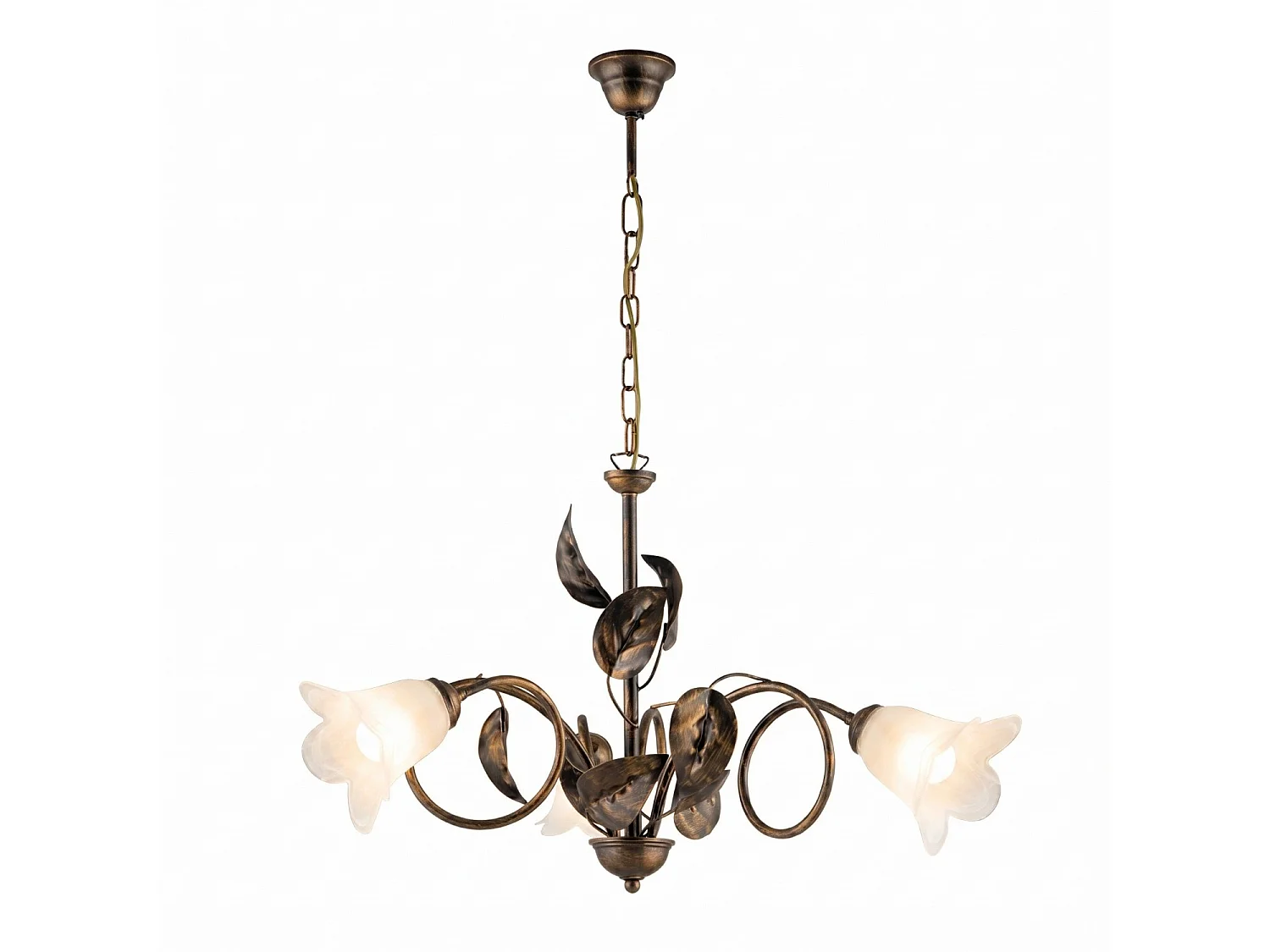 Lampadario Arte Povera Limone 3 Luci Marrone e Bianco LuceArt Classic