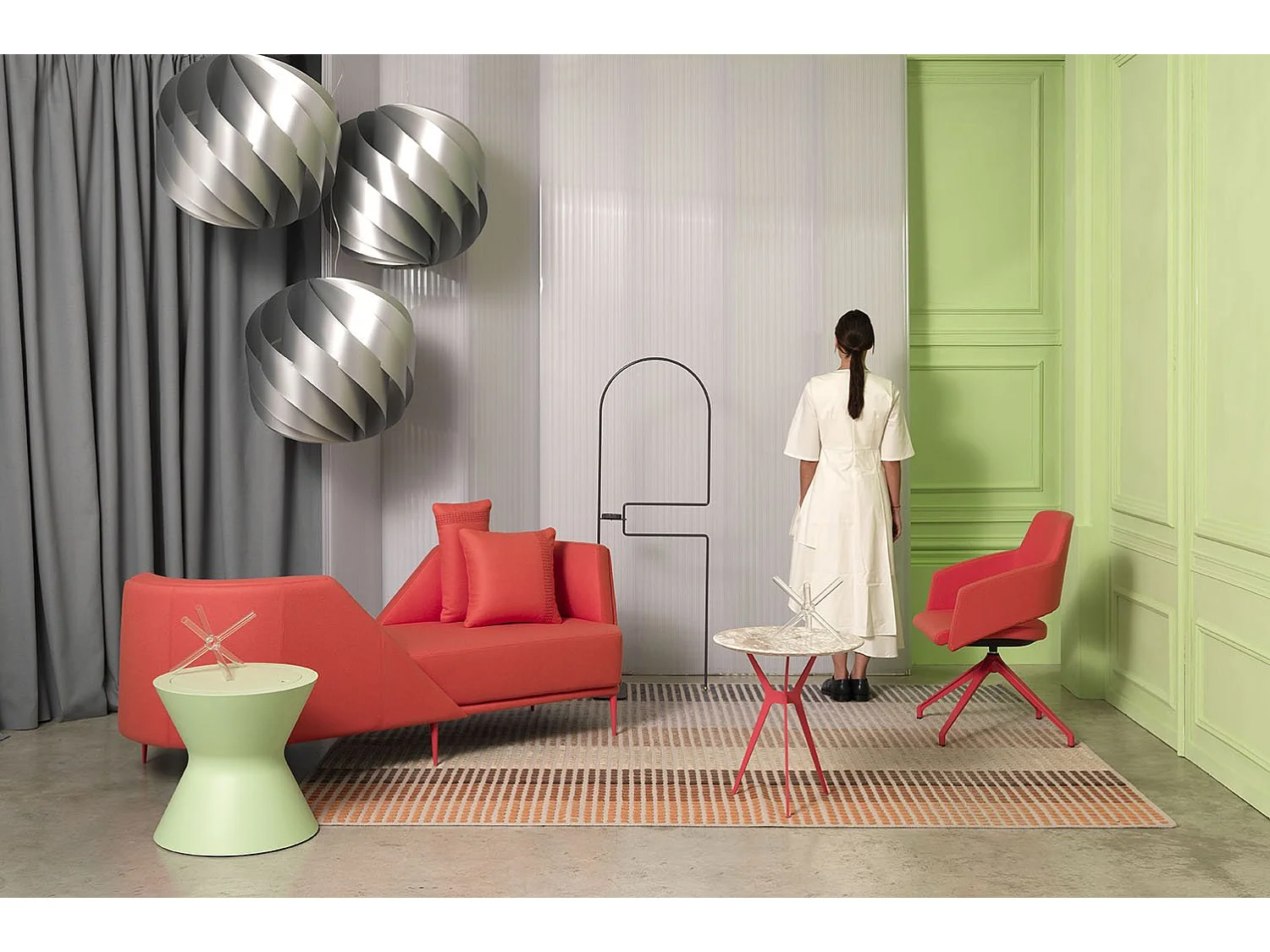 Lampadario Moderno Globe Polilux ® Argento E Metallo Cromo 3 Luci E27