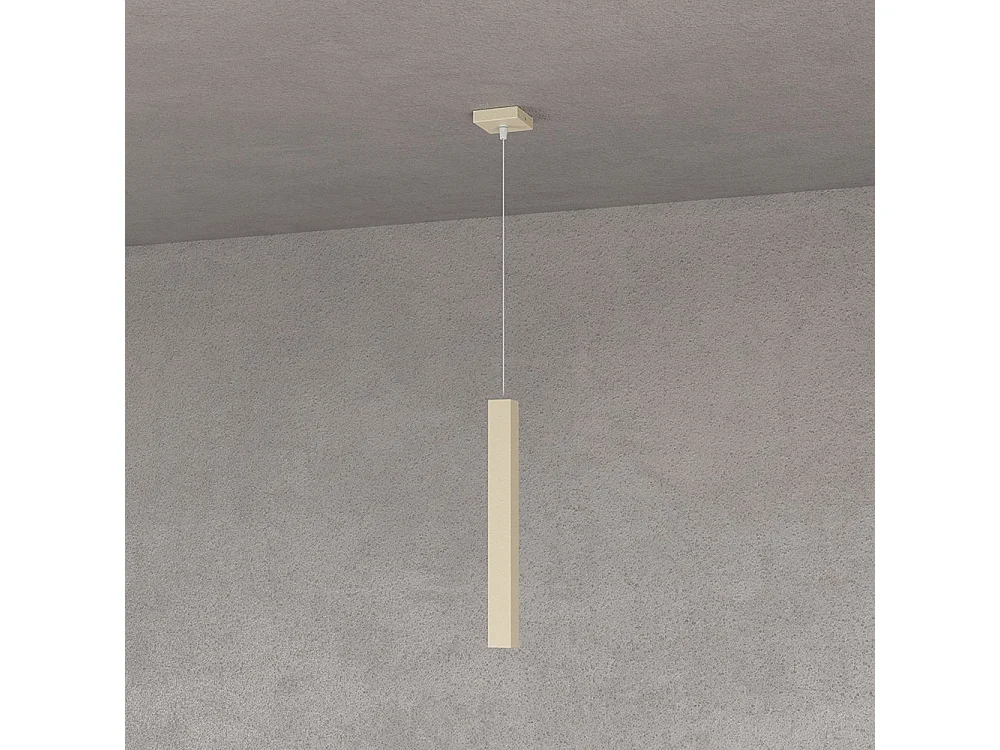 Square Tube Sospensione 1 Luce Sabbia Cavo Cm.250 Con Base