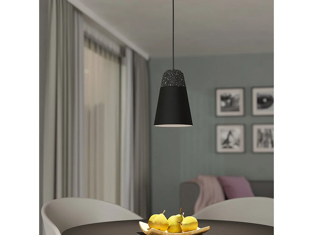 Lampadario Moderno Canterras 1 Luce Acciaio Nero