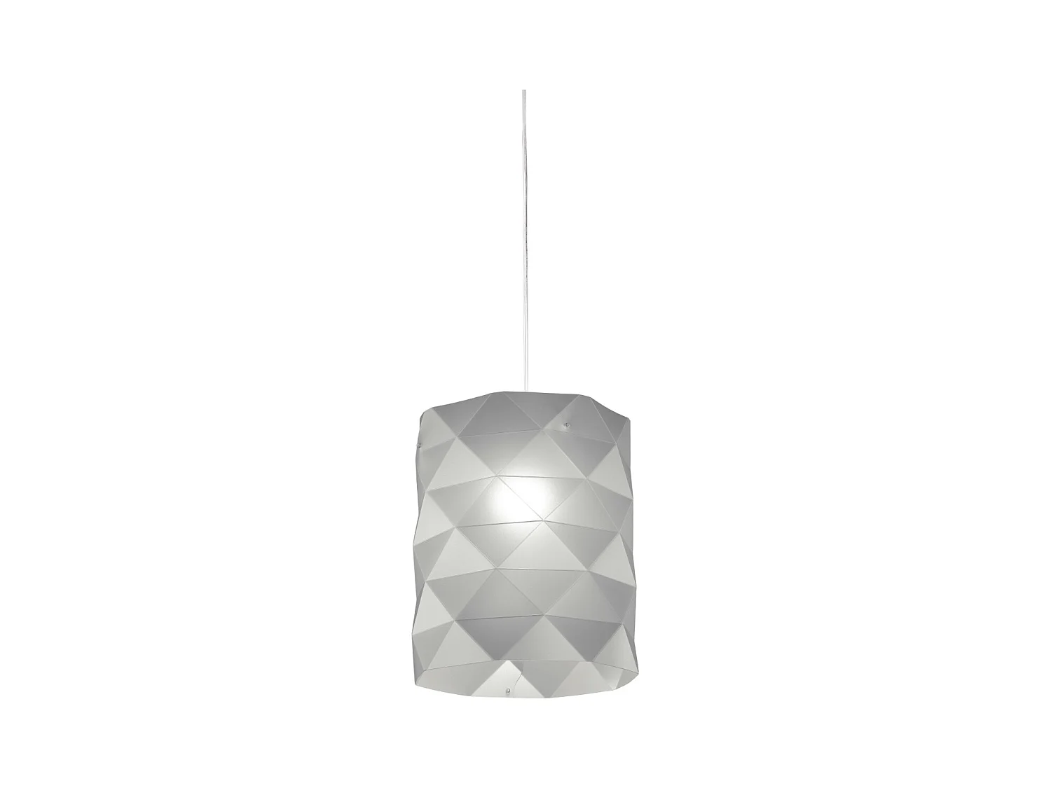 Sospensione Moderna Prisma Polilux ® Argento E Metallo Cromo 1 Luce E27 D27Cm