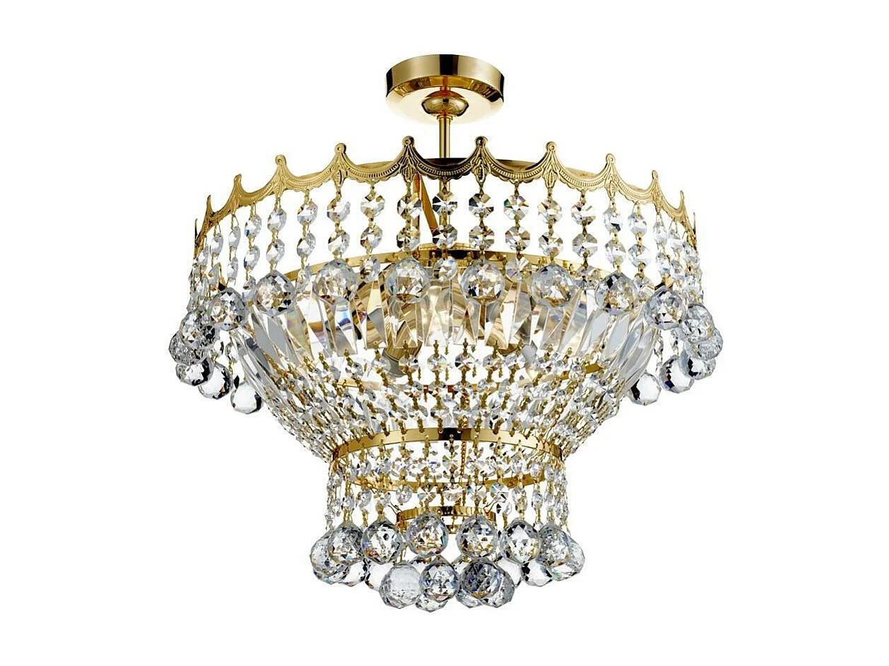 Searchlight Versailles - Lampadario a 5 luci in cristallo finitura oro, attacco E14