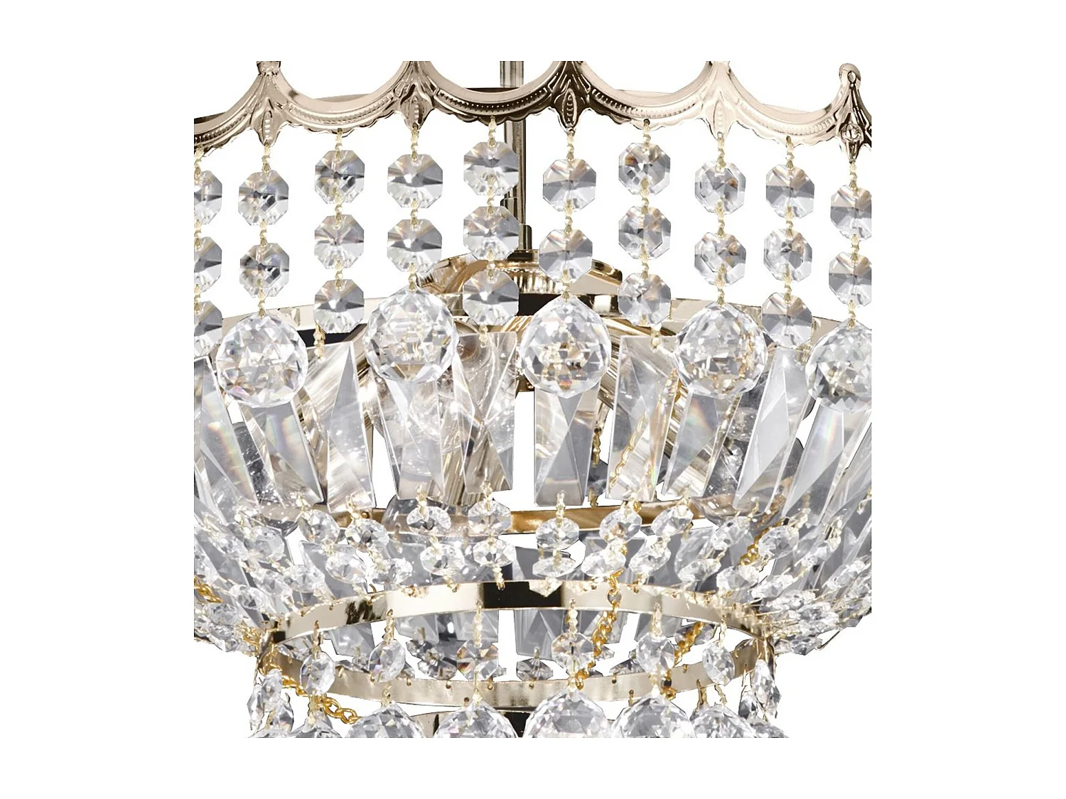 Searchlight Versailles - Lampadario a 5 luci in cristallo finitura oro, attacco E14