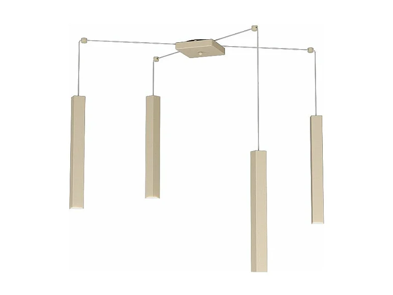 Sospensione Moderna Square Tube Metallo Sabbia 4 Luci Gu10