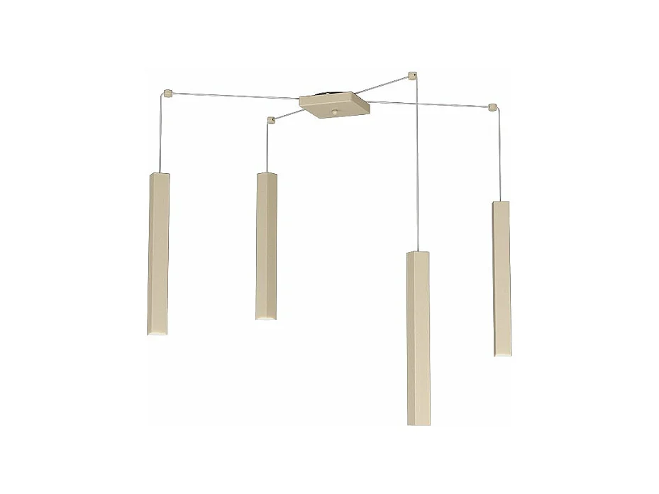 Sospensione Moderna Square Tube Metallo Sabbia 4 Luci Gu10