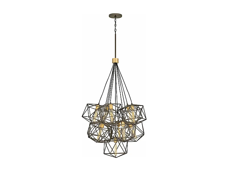 Lampadario Classico Astrid Acciaio Bronzo Metallico Opaco Oro Deluxe 11 Luce E27