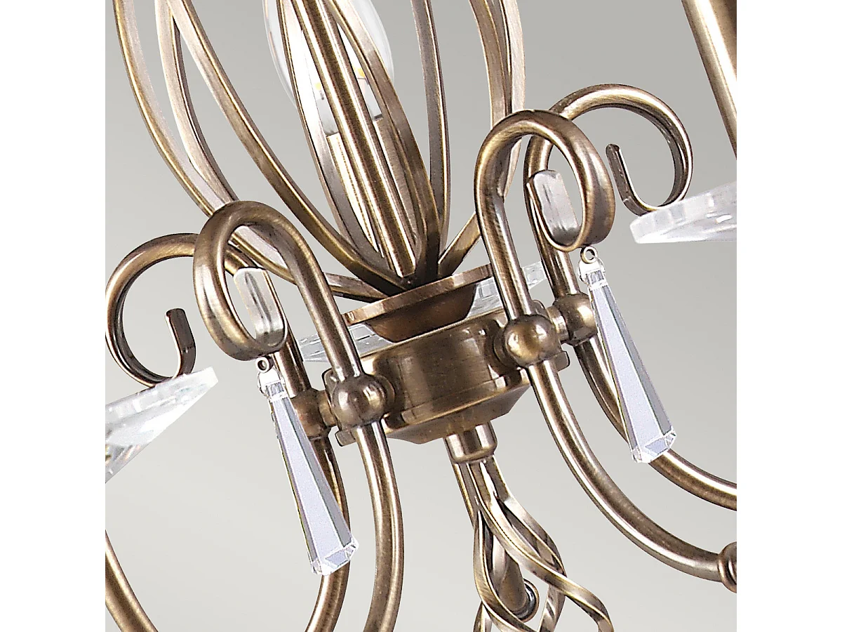 Elstead Aegean 5 ljus ljuskrona åldrad mässingsfinish, E14