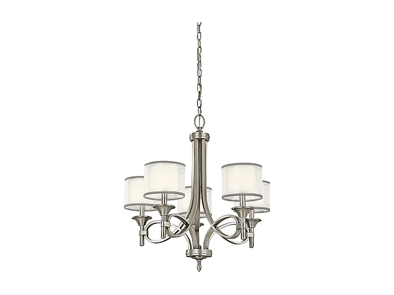 Lampadario Elstead Lacey a 5 luci, peltro antico, E14