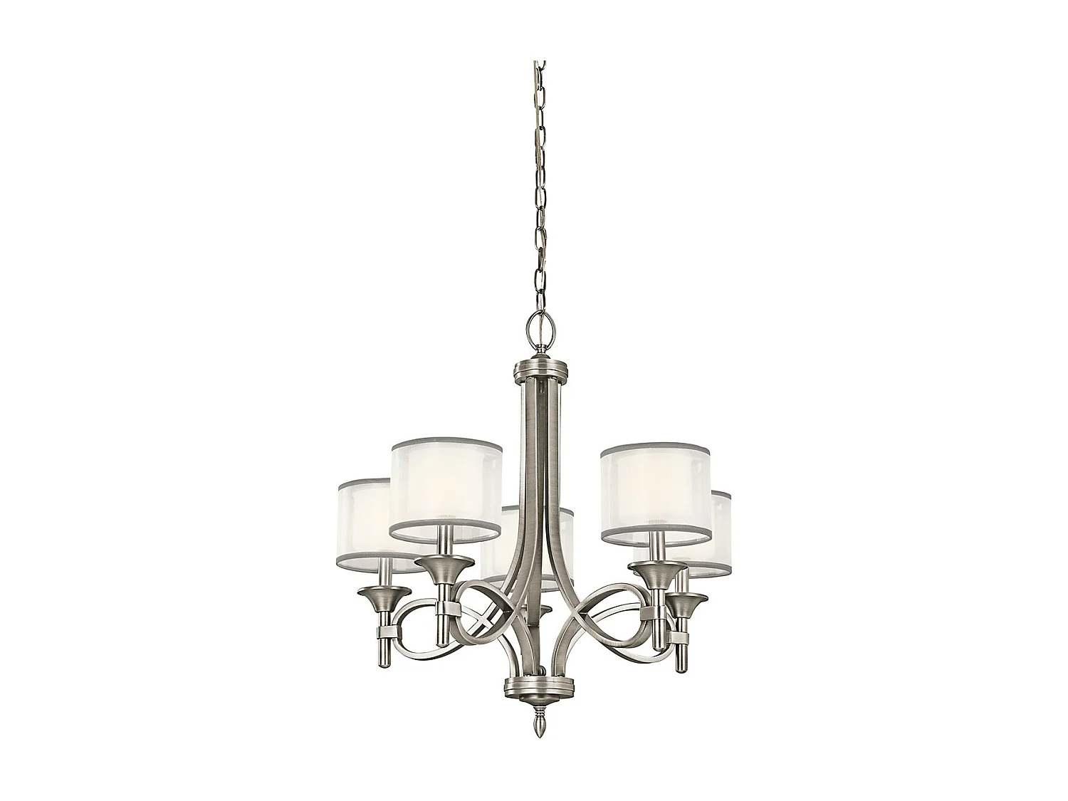 Lampadario Elstead Lacey a 5 luci, peltro antico, E14