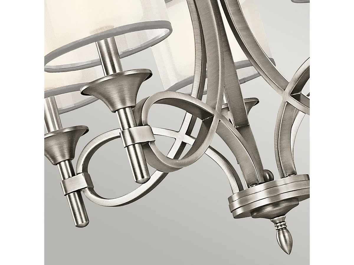 Lampadario Elstead Lacey a 5 luci, peltro antico, E14